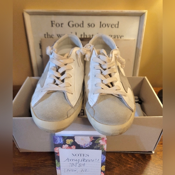Golden Goose Superstars Size 39 Ice Gray Glitter - Picture 5 of 11